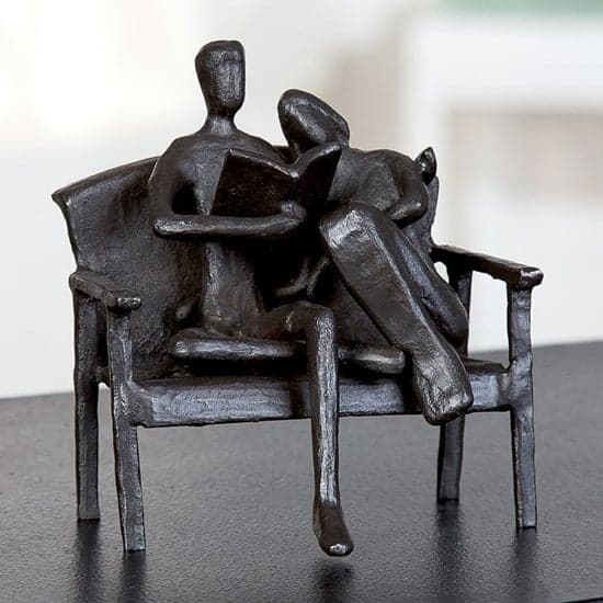 Scranton Iron Reader Sculpture In Dark Brown_1