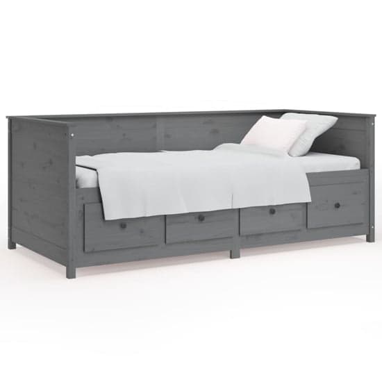 Seath Pine Wood Single Day Bed In Grey_2