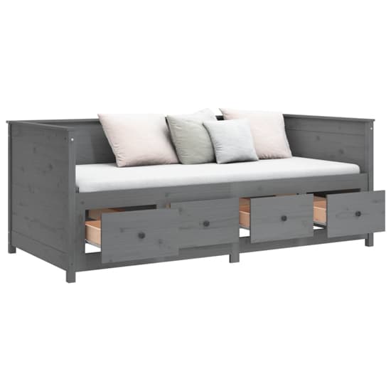 Seath Pine Wood Single Day Bed In Grey_3