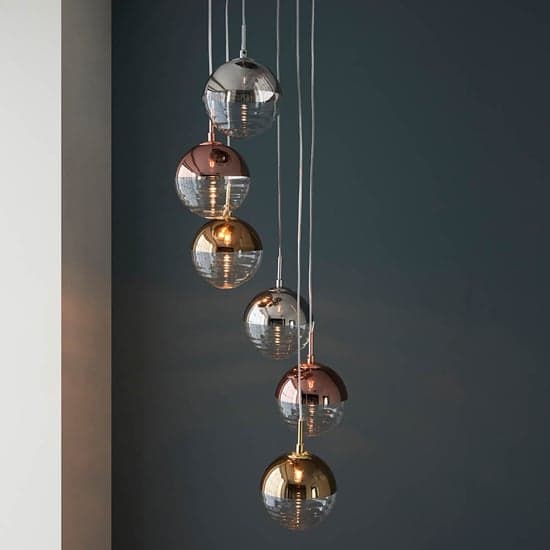 Seattle 6 Lights Ceiling Pendant Light In Polished Chrome_2