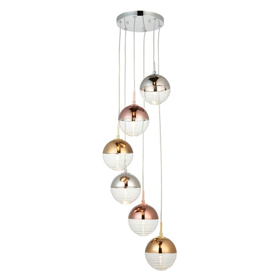 Seattle 6 Lights Ceiling Pendant Light In Polished Chrome_5