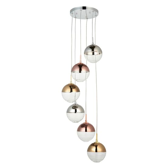 Seattle 6 Lights Ceiling Pendant Light In Polished Chrome_6