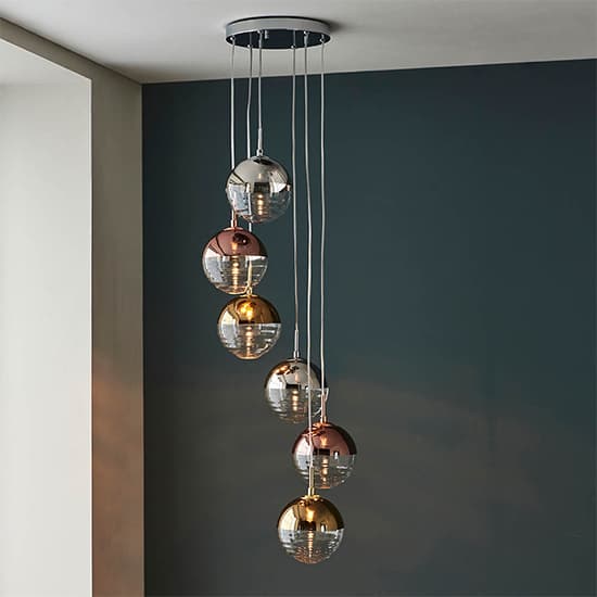 Seattle 6 Lights Ceiling Pendant Light In Polished Chrome_1