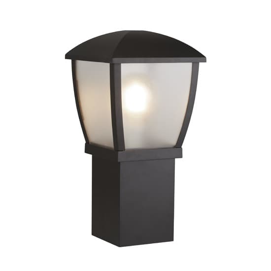 Seattle Outdoor Post Light In Black With Clear Acrylic Panels_2