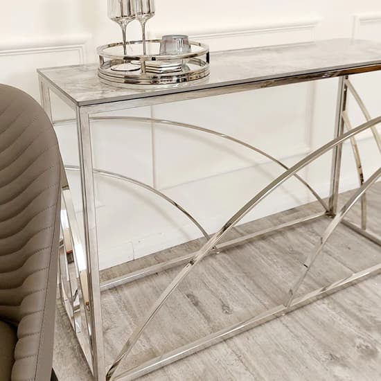 Seattle Sintered Stone Top Console Table In Stomach Ash Grey_4