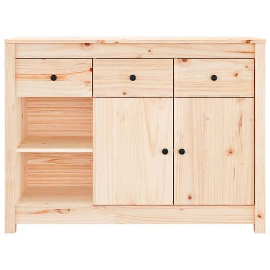 Secia Pinewood Sideboard With 2 Doors 3 Drawers In Natural_4