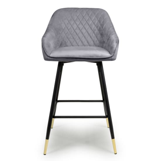 Sedona Grey Brushed Velvet Bar Chairs In Pair_3