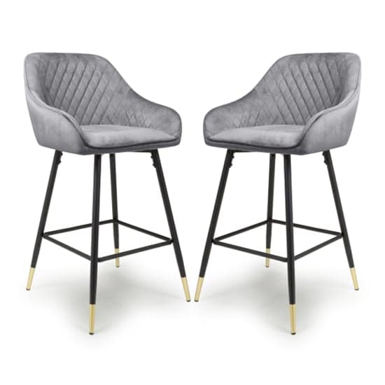Sedona Grey Brushed Velvet Bar Chairs In Pair_1