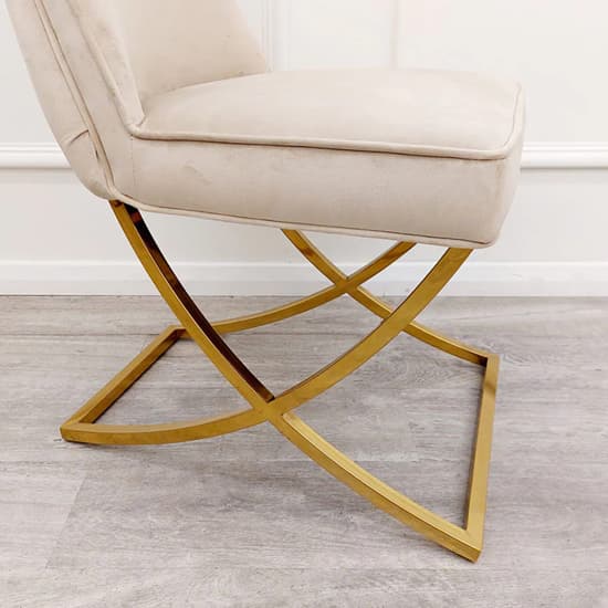 Sedro Cappuccino Velvet Dining Chairs With Gold Legs In Pair_3