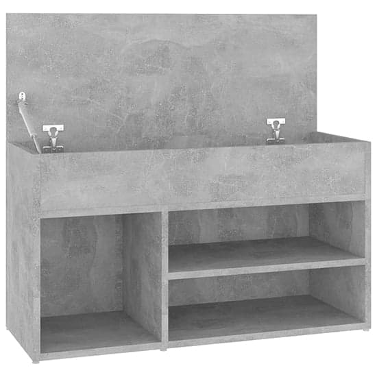 Seim Wooden Shoe Storage Bench With 2 Shelves In Concrete Effect_5