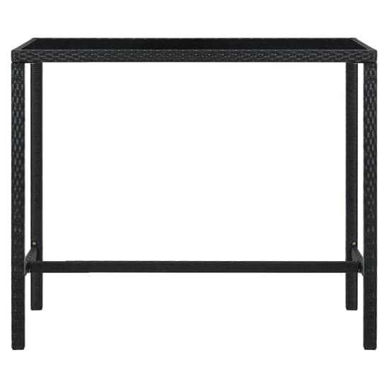 Selah 130cm Glass Top Bar Table With Poly Rattan Frame In Black_2