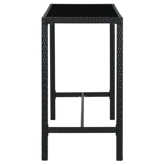Selah 130cm Glass Top Bar Table With Poly Rattan Frame In Black_3