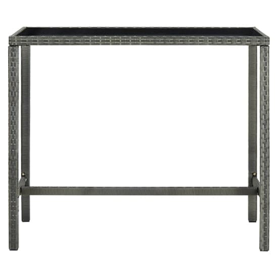 Selah 130cm Glass Top Bar Table With Poly Rattan Frame In Grey_2