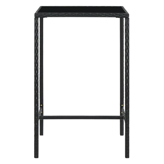Selah 70cm Glass Top Bar Table With Poly Rattan Frame In Black_2