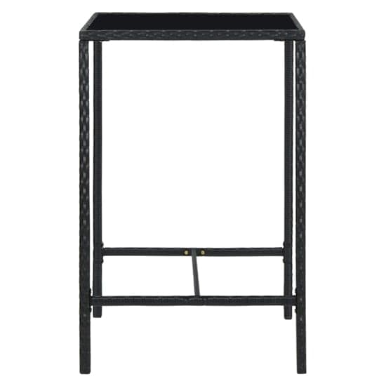 Selah 70cm Glass Top Bar Table With Poly Rattan Frame In Black_3