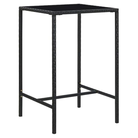 Selah 70cm Glass Top Bar Table With Poly Rattan Frame In Black_1