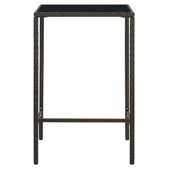Selah 70cm Glass Top Bar Table With Poly Rattan Frame In Brown_2