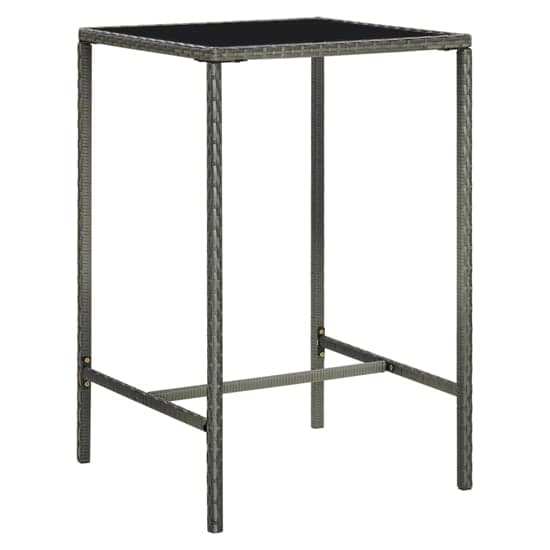 Selah 70cm Glass Top Bar Table With Poly Rattan Frame In Grey_1