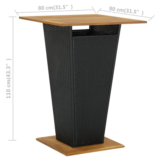 Selah 80cm Wooden Top Bar Table With Poly Rattan Base In Black_4