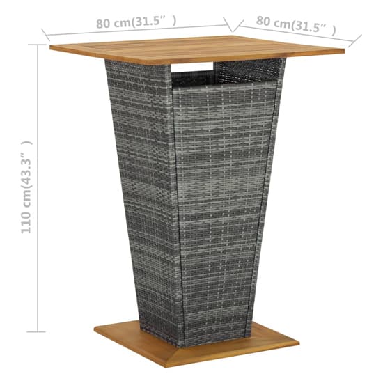 Selah 80cm Wooden Top Bar Table With Poly Rattan Base In Grey_4