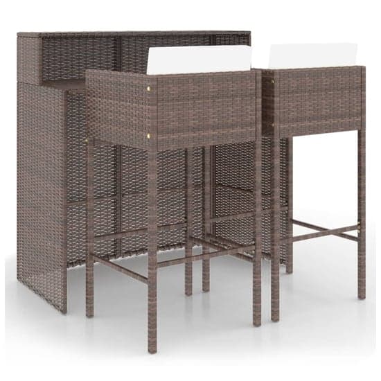 Selah Poly Rattan Bar Table With 2 Avyanna Chairs In Brown_2