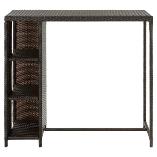 Selah Poly Rattan Bar Table With Storage Rack In Brown_2