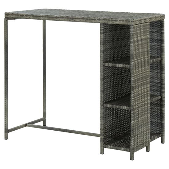 Selah Poly Rattan Bar Table With Storage Rack In Grey_3