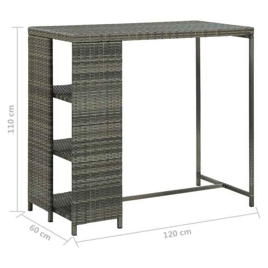 Selah Poly Rattan Bar Table With Storage Rack In Grey_4