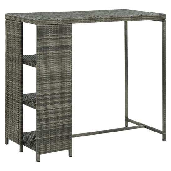 Selah Poly Rattan Bar Table With Storage Rack In Grey_1