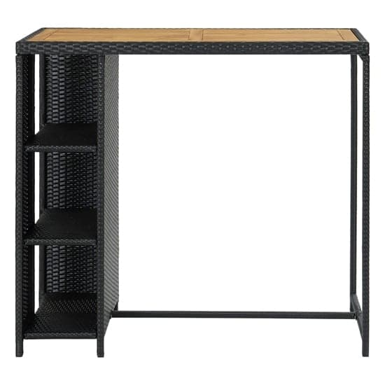 Selah Poly Rattan Bar Table With Storage Rack In Oak And Black_2