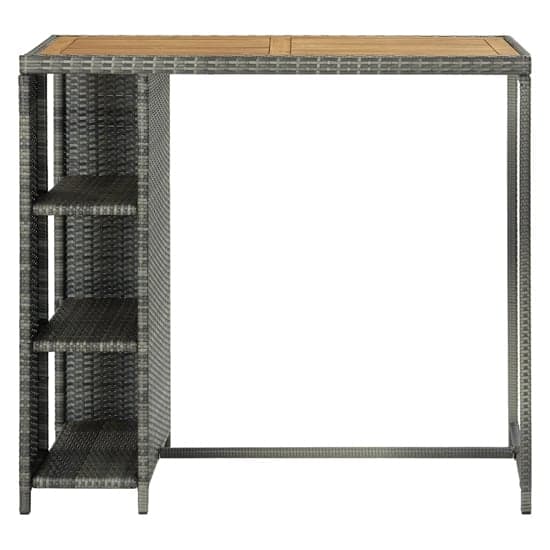 Selah Poly Rattan Bar Table With Storage Rack In Oak And Grey_2