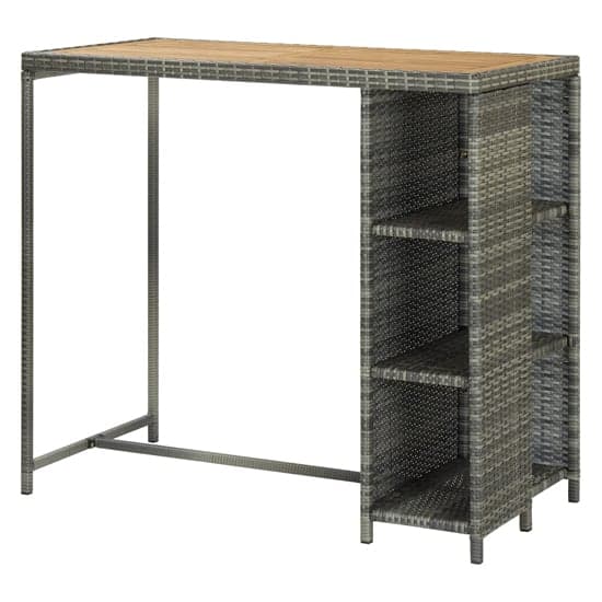 Selah Poly Rattan Bar Table With Storage Rack In Oak And Grey_3