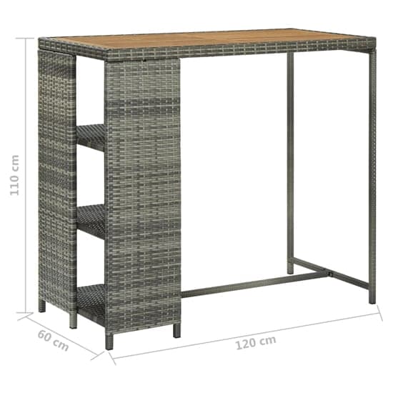 Selah Poly Rattan Bar Table With Storage Rack In Oak And Grey_4