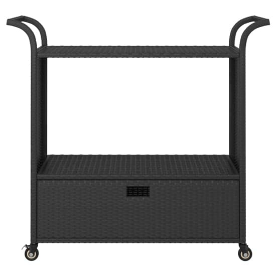 Selah Poly Rattan Drinks Trolley With Drawer In Black_3