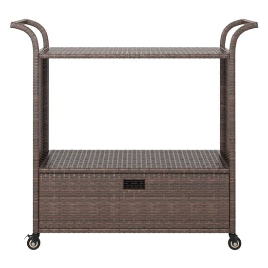 Selah Poly Rattan Drinks Trolley With Drawer In Brown_3