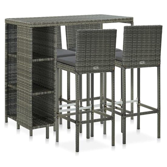 Selah Rattan Bar Table With 4 Audriana Chairs In Grey_1