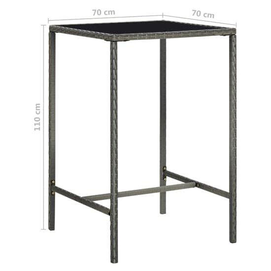 Selah Small Glass Top Bar Table With 4 Audriana Chairs In Grey_4