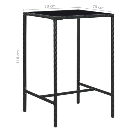 Selah Small Glass Top Bar Table With 4 Avyanna Chairs In Black_5
