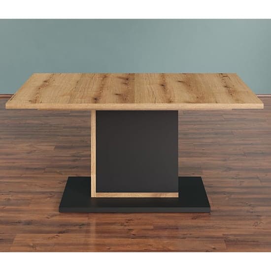 Selia Extending Wooden Dining Table In Anthracite And Evoke Oak_2