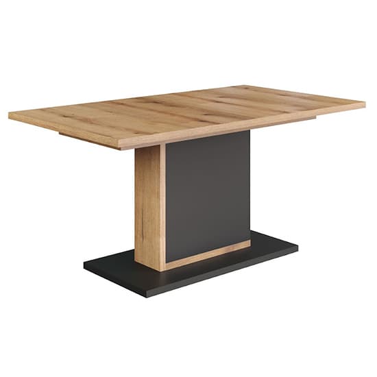 Selia Extending Wooden Dining Table In Anthracite And Evoke Oak_3