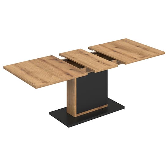Selia Extending Wooden Dining Table In Anthracite And Evoke Oak_5
