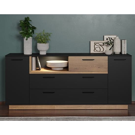 Selia Sideboard In Anthracite And Evoke Oak With LED_2