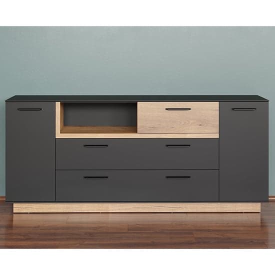 Selia Sideboard In Anthracite And Evoke Oak With LED_6