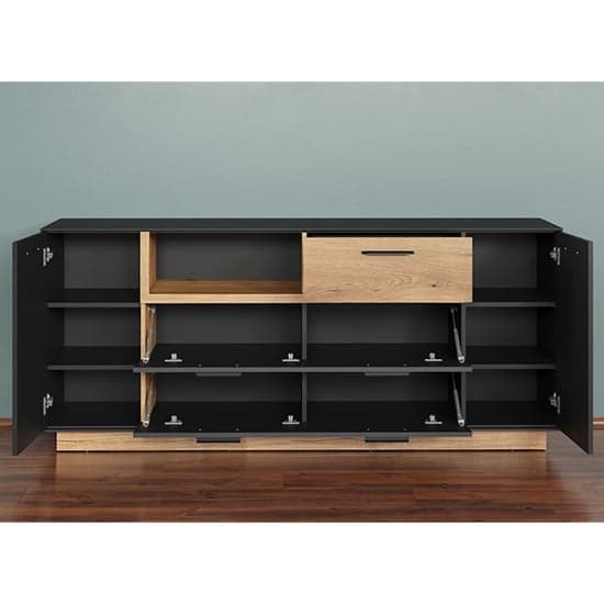 Selia Sideboard In Anthracite And Evoke Oak With LED_7