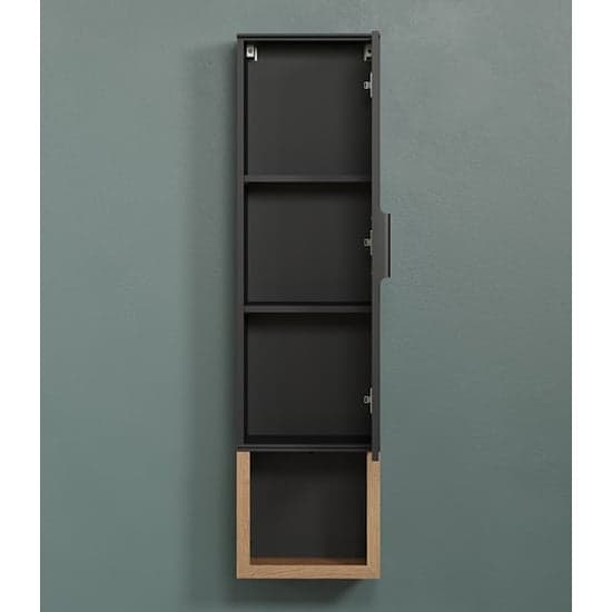Selia Wall Storage Cabinet In Anthracite And Evoke Oak With LED_5