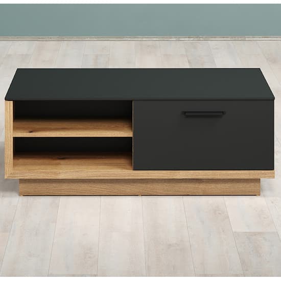 Selia Wooden Coffee Table 2 doors In Anthracite And Evoke Oak_4