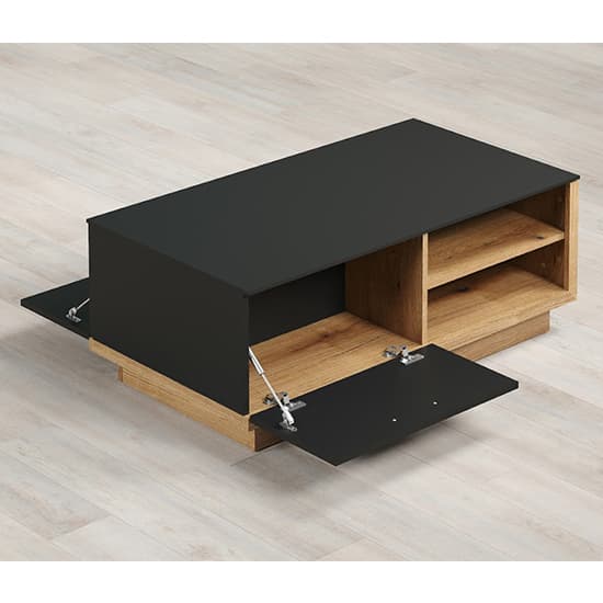 Selia Wooden Coffee Table 2 doors In Anthracite And Evoke Oak_5