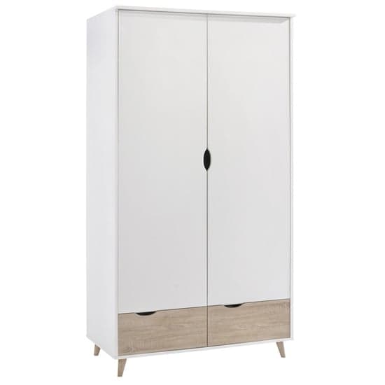 Selkirk Wooden Wardrobe With 2 Doors White And Oak_2