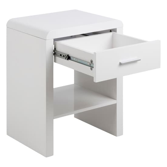 Sellersville High Gloss Bedside Cabinet With 1 Drawer In White_3