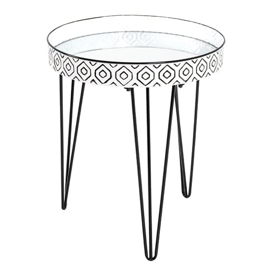 Selma Large Mirrored Side Table In White With Black Legs_2